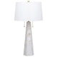 32 Inch Table Lamp White Drum Shade Double Pull Chain Tapered Cone Base By Casagear Home BM317485