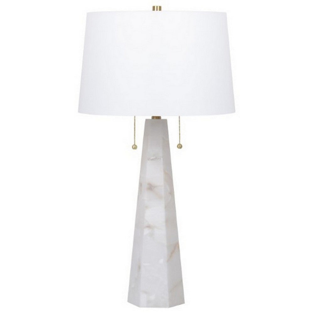 Ashley 32" Table Lamp, White Drum Shade, Pull Chain, Tapered Base