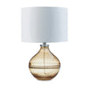 Ashley Amie 22" Table Lamp, White Shade, Drop Amber Glass, Metal