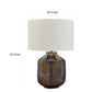 24 Inch Table Lamp Mercury Glass Jar Base White Drum Fabric Shade Black By Casagear Home BM317491