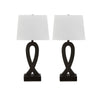 Ashley 29" Table Lamp Set of 2, Black Sculptural Base, Empire Shade