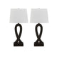 Ashley 29" Table Lamp Set of 2, Black Sculptural Base, Empire Shade