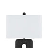 27 Inch Table Lamp Set of 2 Black Rectangular Cutout Base Fabric Shade By Casagear Home BM317500