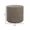 20 Inch Side End Table Fiber Reinforced Gray Concrete Modern Round By Casagear Home BM317503