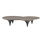 64 Inch Coffee Table Free Form Irregular Top Modern Dark Ash Brown By Casagear Home BM317506