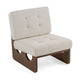 27 Inch Accent Chair Cushioned Tufted Back Open Panel Frame Beige Brown By Casagear Home BM317507