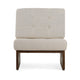 27 Inch Accent Chair, Cushioned Tufted Back, Open Panel Frame, Beige, Brown By Casagear Home