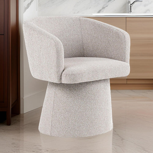 24 Inch Accent Dining Chair, Cushioned Seat and Windsor Back, Gray Linen By Casagear Home
