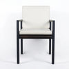 Eni Outdoor Dining Chair Set of 2, Cushioned Seat and Back, White, Black By Casagear Home