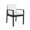 Eni Outdoor Dining Chair Set of 2, Cushioned Seat and Back, White, Black By Casagear Home