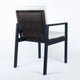 Eni Outdoor Dining Chair Set of 2, Cushioned Seat and Back, White, Black By Casagear Home
