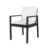 Eni Outdoor Dining Chair Set of 2, Cushioned Seat and Back, White, Black By Casagear Home