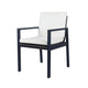 Eni Outdoor Dining Chair Set of 2, Cushioned Seat and Back, White, Black By Casagear Home
