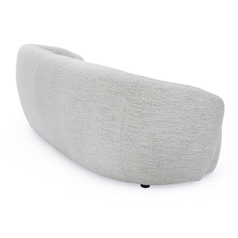 90 Inch Sofa Contemporary Curved Round Back Plush Off White Black Feet By Casagear Home BM317515