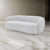 90 Inch Sofa, Contemporary Curved Round Back, Plush Off White, Black Feet By Casagear Home