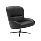 38 Inch Accent Chair Sloped Arms Cushioned Black Faux Leather Metal By Casagear Home BM317516