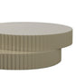 48 Inch Coffee Table Round Top Offset Fluted Accent Modern Taupe Gray By Casagear Home BM317518