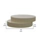 48 Inch Coffee Table Round Top Offset Fluted Accent Modern Taupe Gray By Casagear Home BM317518