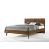 Nova Rem Queen Size Platform Bed, Chevron Pattern Headboard, Walnut Brown By Casagear Home