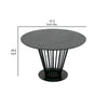 47 Inch Dining Table, Round Top, Modern Black Iron Metal Pedestal Base By Casagear Home