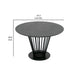 47 Inch Dining Table Round Top Modern Black Iron Metal Pedestal Base By Casagear Home BM317522