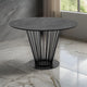 47 Inch Dining Table, Round Top, Modern Black Iron Metal Pedestal Base By Casagear Home