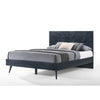 Cid Coy Queen Size Platform Bed Ash Veneer with Crown Cut Pattern Gray By Casagear Home BM317523