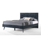 Cid Coy Queen Size Platform Bed, Ash Veneer with Crown Cut Pattern, Gray By Casagear Home