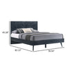 Cid Coy King Size Platform Bed Ash Veneer with Crown Cut Pattern Gray By Casagear Home BM317524