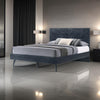 Cid Coy King Size Platform Bed Ash Veneer with Crown Cut Pattern Gray By Casagear Home BM317524