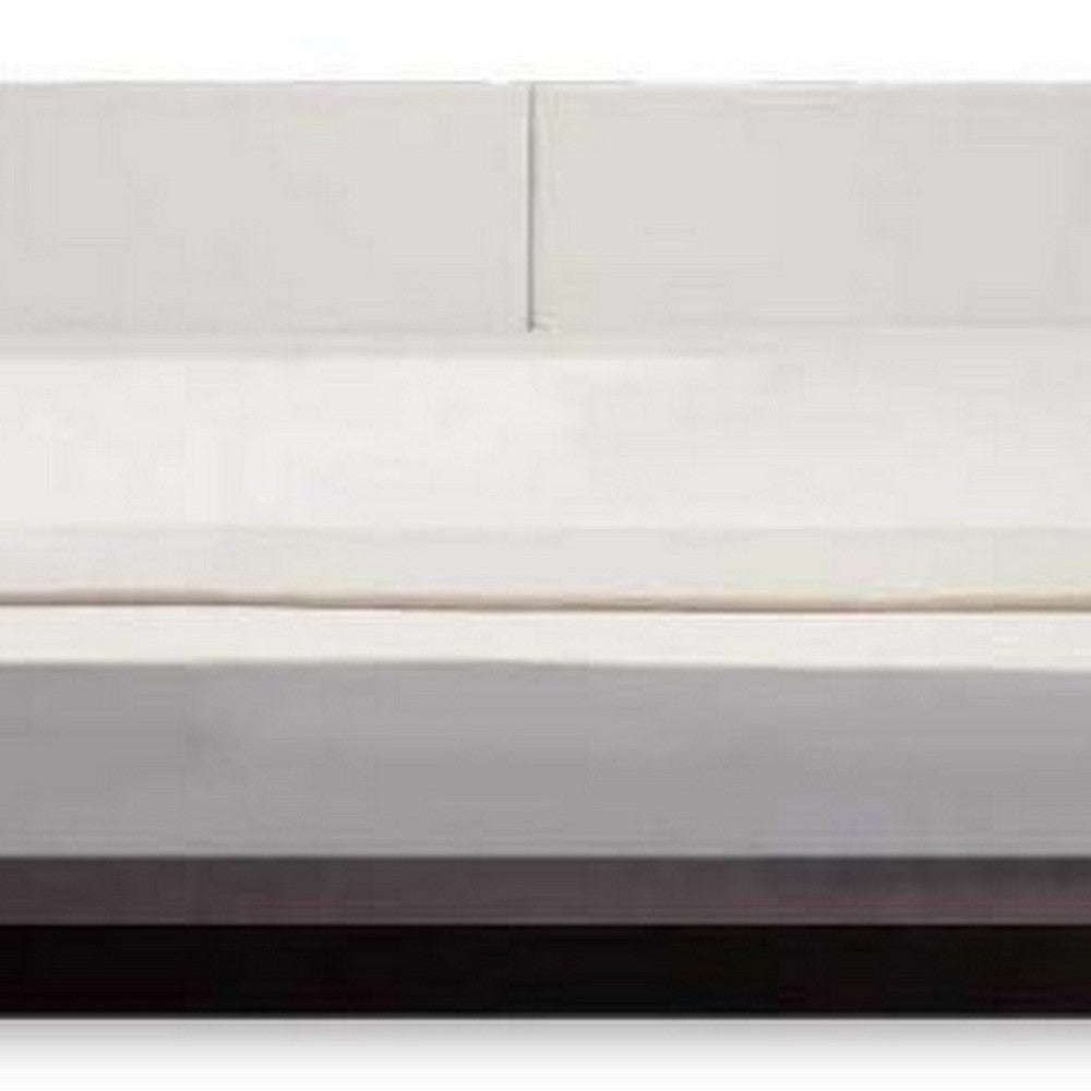 Todo King Size Platform Bed with Nightstands White Upholstery Black Oak By Casagear Home BM317526