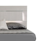 Cid Aiza Queen Platform Bed LED Lighted Headboard Chrome Acrylic Gray By Casagear Home BM317528