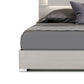 Cid Aiza Queen Platform Bed LED Lighted Headboard Chrome Acrylic Gray By Casagear Home BM317528