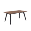 63 Inch Dining Table, Rectangular Top with Curved Edges, Walnut Brown By Casagear Home