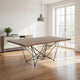 79 Inch Dining Table, Rectangular Walnut Top, Modern Black Metal Base By Casagear Home