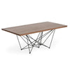 79 Inch Dining Table, Rectangular Walnut Top, Modern Black Metal Base By Casagear Home