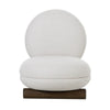 28 Inch Accent Chair Off White Polyester Modern Low Round Seat and Back By Casagear Home BM317542
