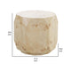 Cid Hy 22 Inch Side End Table Burl Wood Veneer Drum Natural Brown By Casagear Home BM317547
