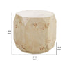 Cid Hy 22 Inch Side End Table Burl Wood Veneer Drum Natural Brown By Casagear Home BM317547