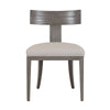 Cid Sten 21 Inch Dining Chair Set of 2, T Shape Back, Beige Linen, Gray By Casagear Home