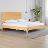 Cid Jima Platform King Bed, Horizontal Ribbed, Natural Brown Solid Wood