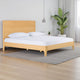 Cid Jima Platform King Bed, Horizontal Ribbed, Natural Brown Solid Wood