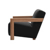 Cid Sen 29 Inch Accent Chair Black Polyester Brown Wood Legs and Armrests By Casagear Home BM317567