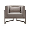 Cid Harry 33 Inch Accent Chair Throw Pillow Gray Fabric Oak Wood Rattan By Casagear Home BM317570