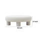 Cid 46 Inch Accent Bench Ottoman White Polyester Oval Seat Pine Wood Legs By Casagear Home BM317571