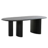 Cid Sami 87 Inch Dining Table Triple Pedestal Legs Black Solid Wood Frame By Casagear Home BM317575