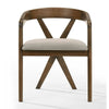 Cid Icy 23 Inch Dining Armchair Plush Fabric Seat Walnut Brown Solid Wood By Casagear Home BM317576