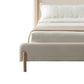 Cid Ellie King Size Bed Ivory Polyester Upholstery Solid Rubberwood By Casagear Home BM317579