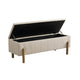 Cid Ellie 55 Inch Accent Bench Storage Ivory Polyester Solid Rubberwood By Casagear Home BM317580