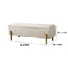 Cid Ellie 55 Inch Accent Bench Storage Ivory Polyester Solid Rubberwood By Casagear Home BM317580